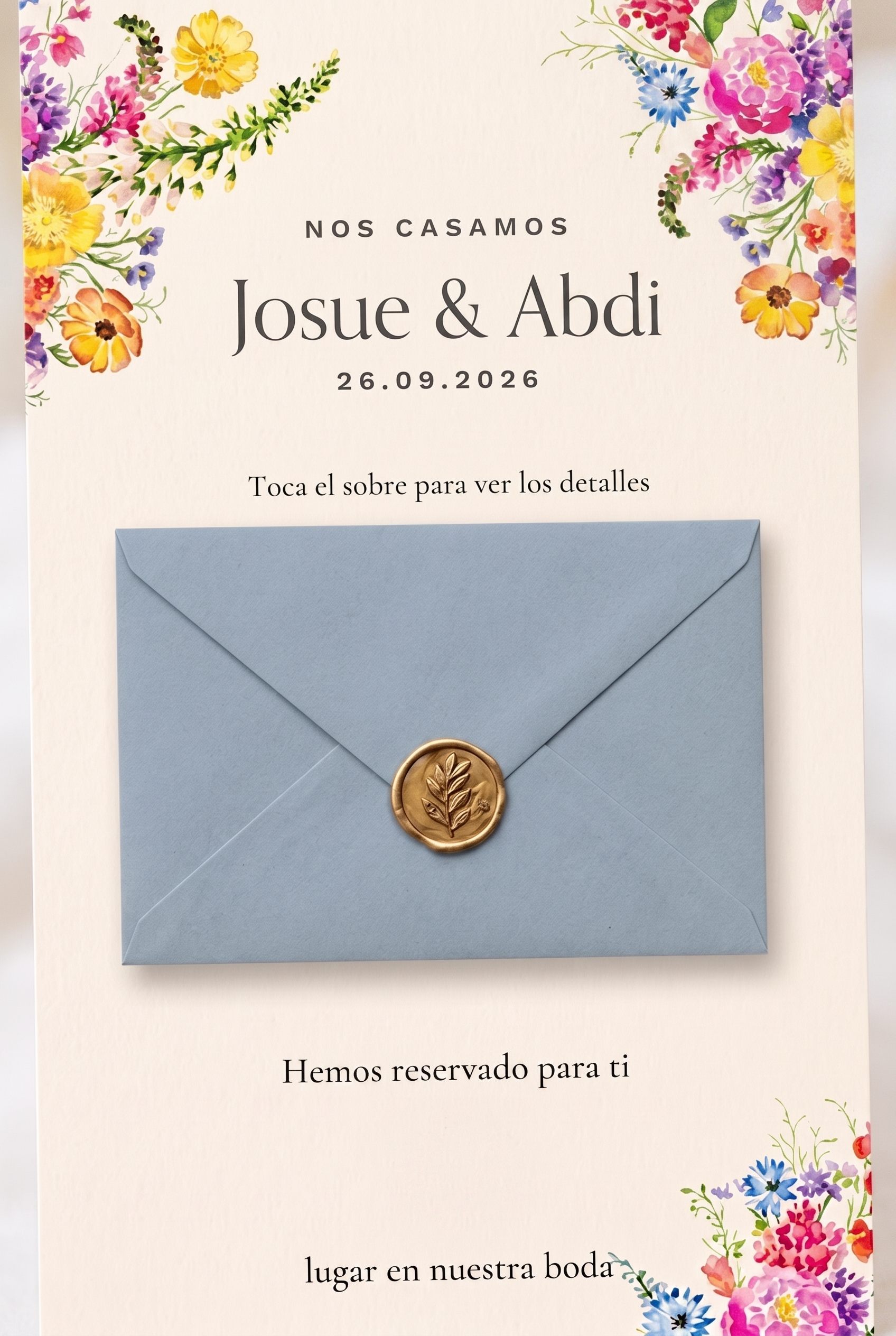 Invitación de Boda Josue & Abdi